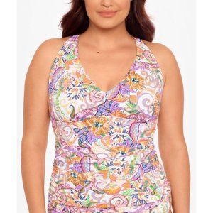 Lauren Ralph Lauren Plus Size Tummy-Control Halter Tankini Top